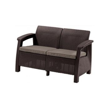 Canapea de gradina CORFU II LOVE SEAT Maro/Gri-Taupe