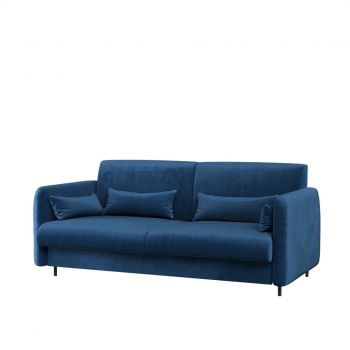 Canapea Fixa BC19 Bleumarin, 3 Locuri, pentru Pat rabatabil pe perete 200 x 160 cm Bed Concept Vertical Alb Lucios, l184xA93xH74 cm la reducere