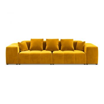 Canapea galbenă cu tapițerie din catifea 320 cm Rome Velvet - Cosmopolitan Design