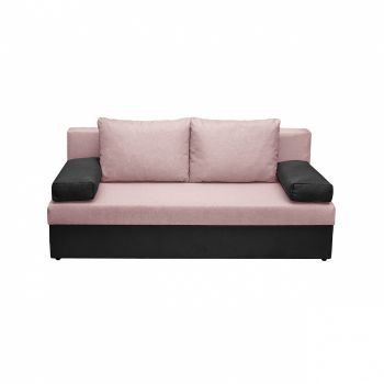 Canapea ANA extensibila, 3 locuri, cu lada depozitare, roz, 185x82x80 cm