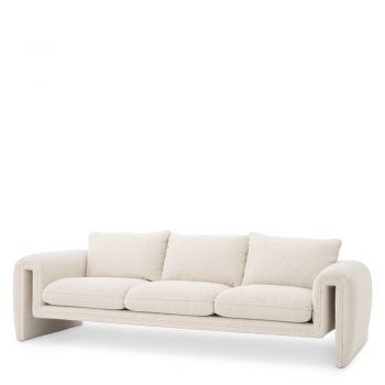Canapea fixa Tondo Eichholtz tapitata cu Stofa Boucle Crem L230cm