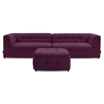 Canapea violetă 324 cm Kleber - Bobochic Paris