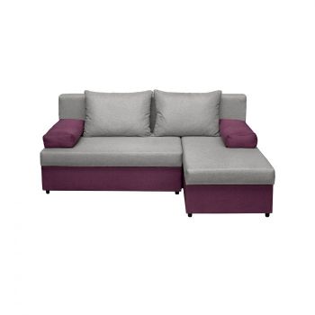 Coltar ANA extensibil, cu lada depozitare, colt interschimbabil, mov + gri deschis, 200x140x83 cm Coltar ANA extensibil, cu lada depozitare, colt interschimbabil, mov + gri deschis, 200x140x83 cm