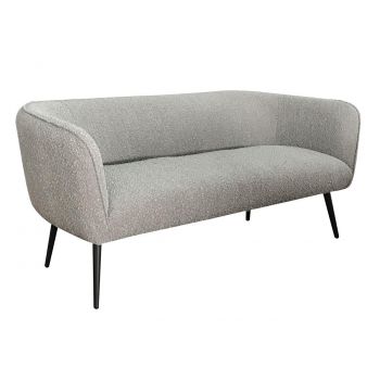 Canapea 2 locuri Avril, Bizzotto, 126 x 70 x 68 cm, otel/poliester Boucle, gri