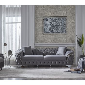 Canapea Artemis Light Grey Velevet 412