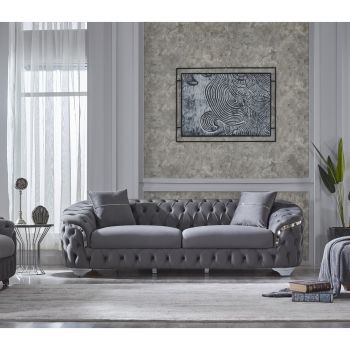 Canapea Artemis Light Grey Velevet 412 ieftina