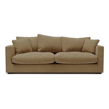 Canapea din catifea reiată bej 220 cm Comfy - Scandic