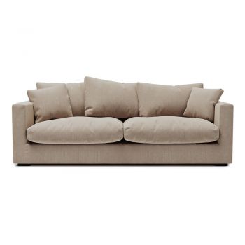 Canapea din catifea reiată crem 220 cm Comfy - Scandic