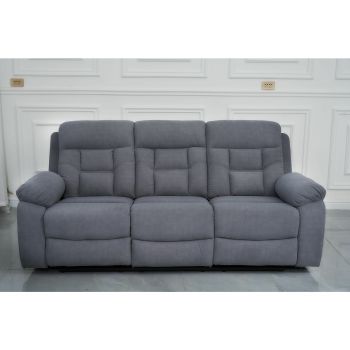 Canapea cu Recliner Miria 3L, 214x97x95 cm, Gri ieftina