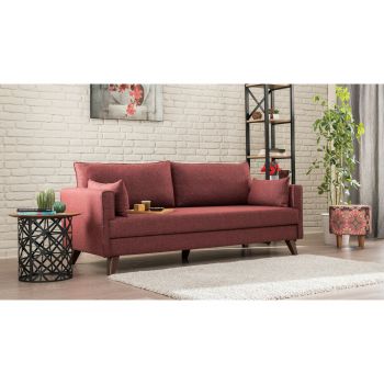 Canapea Extensibila Bella, 208x81x85 cm - Rosu Bordo la reducere