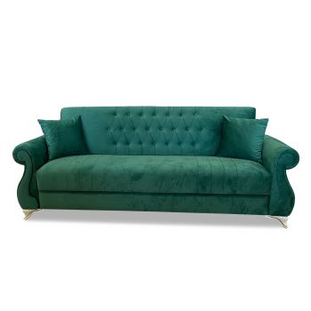 Canapea Extensibila Duru, 226x83x91 cm, Stofa Verde