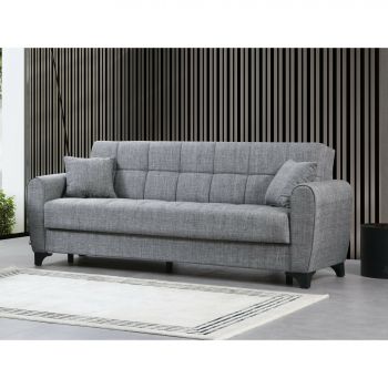 Canapea Extensibila Lincoln Gri - Como 11, 3 Locuri, stofa, spatiu de depozitare