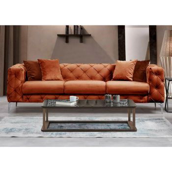 Canapea Fixa Como - 3 Locuri, 237x90x73 cm - Orange