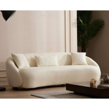 Canapea Fixa Napoli, 230x94x75 cm Cream Bouclette la reducere