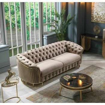 Canapea Galata 3 locuri Beige Velvet 260