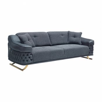 Canapea SAISS fixa, 3 locuri, gri antracit, 240x104x84 cm