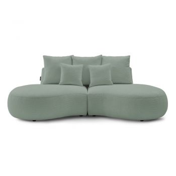Canapea din stofă bouclé verde-deschis 260 cm Saint-Germain – Bobochic Paris