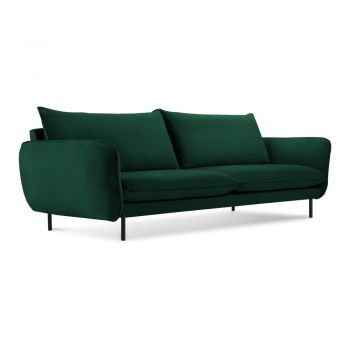Canapea verde-închis cu tapițerie din catifea 230 cm Vienna – Cosmopolitan Design