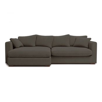 Colțar din catifea reiată gri închis (partea stângă) Comfy – Scandic