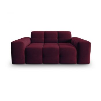 Canapea burgundy cu tapițerie din catifea 156 cm Kendal – Micadoni Home