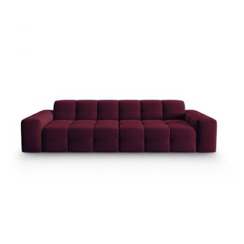 Canapea burgundy cu tapițerie din catifea 255 cm Kendal – Micadoni Home la reducere