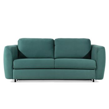 Canapea Extensibila, 2 Locuri, tapitata cu stofa, Calis 120 Velvet Verde Mint, l188xA102xH91 cm