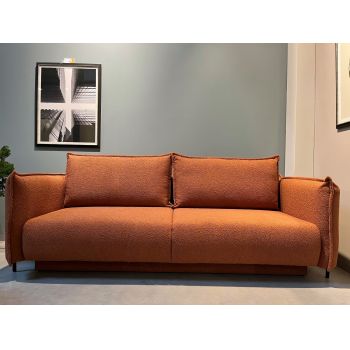 Canapea Extensibila, 3 Locuri, Lada de Depozitare, tapitata cu stofa, Perne Incluse, Amalia Caramiziu, l232xA105xH90 cm Canapea Extensibila, 3 Locuri, Lada de Depozitare, tapitata cu stofa, Perne Incluse, Amalia Caramiziu, l232xA105xH90 cm