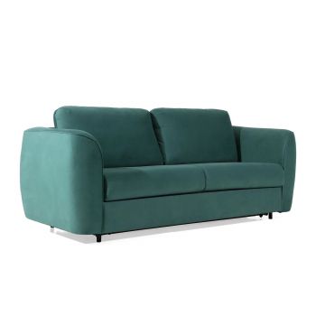 Canapea Extensibila, 3 Locuri, tapitata cu stofa, Calis 140 Velvet Verde Mint, l208xA102xH91 cm