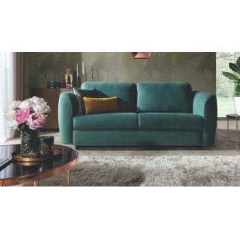 Canapea Extensibila, 3 Locuri, tapitata cu stofa, Calis 160 Velvet Verde Mint, l228xA102xH91 cm