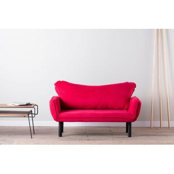 Canapea extensibila cu 2 Locuri Lisbon, Fuchsia, 140 x 80 x 65 cm