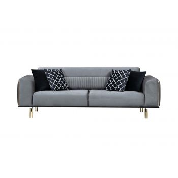 Canapea extensibila cu 3 Locuri London, Gri, 234 x 97 x 78 cm