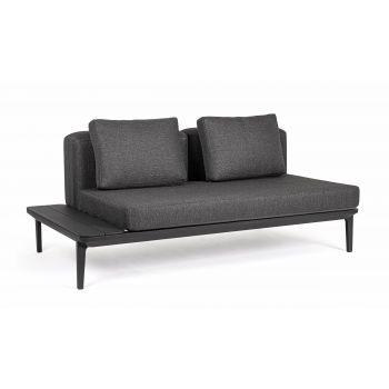 Canapea fixa pentru gradina / terasa, din aluminiu, cu perne detasabile tapitate cu stofa, 2 locuri, Matrix Antracit, l174xA99xH73 cm Canapea fixa pentru gradina / terasa, din aluminiu, cu perne detasabile tapitate cu stofa, 2 locuri, Matrix Antracit, l174xA99xH73 cm
