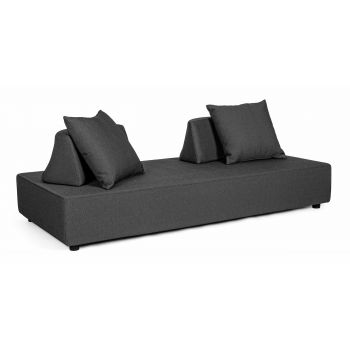 Canapea fixa pentru gradina / terasa, din aluminiu tapitata cu stofa, 2 locuri, Perne Incluse, Piper Antracit, l200xA90xH32 cm Canapea fixa pentru gradina / terasa, din aluminiu tapitata cu stofa, 2 locuri, Perne Incluse, Piper Antracit, l200xA90xH32 cm