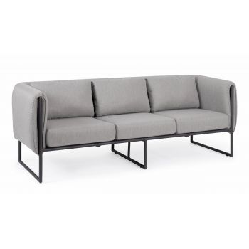 Canapea fixa pentru gradina / terasa, din aluminiu tapitata cu stofa, 3 locuri, Pixel Gri, l186xA74xH72 cm Canapea fixa pentru gradina / terasa, din aluminiu tapitata cu stofa, 3 locuri, Pixel Gri, l186xA74xH72 cm