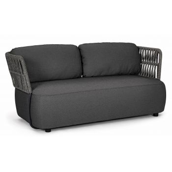 Canapea fixa pentru gradina / terasa, din aluminiu tapitata cu stofa, cu perne detasabile, 2 locuri, Palmer Antracit, l167xA86xH79 cm Canapea fixa pentru gradina / terasa, din aluminiu tapitata cu stofa, cu perne detasabile, 2 locuri, Palmer Antracit, l167xA86xH79 cm