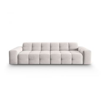 Canapea gri deschis cu tapițerie din catifea 255 cm Kendal – Micadoni Home
