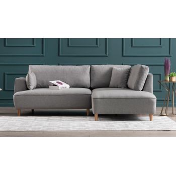 Coltar Dreapta Felix, Gri deschis, 236 x 90 x 195 cm
