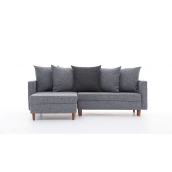 Coltar Extensibil Stanga Linda, Gri, 215 x 80 x 135 cm
