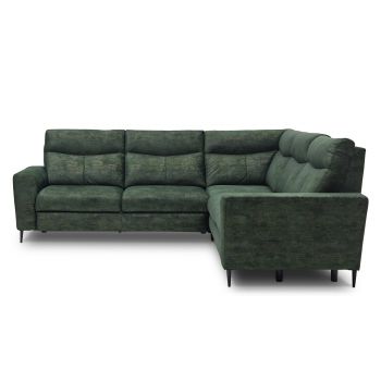 Coltar Extensibil Talisimo Verde, Sezlong pe Dreapta, tapitat cu Stofa, Mecanism Relax, l276xA277xH100 cm