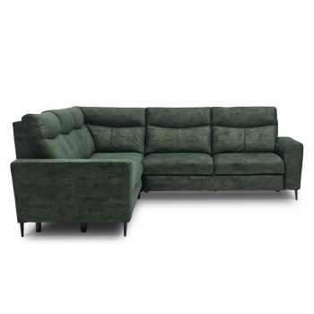 Coltar Extensibil Talisimo Verde, Sezlong pe Stanga, tapitat cu Stofa, Mecanism Relax, l276xA277xH100 cm