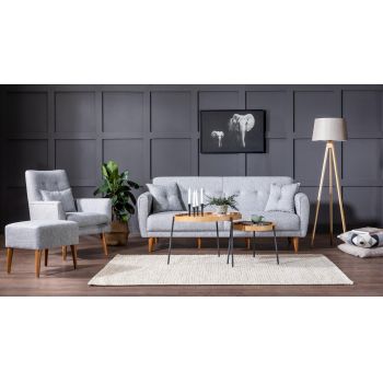 Set de canapea Weghorst , Gri, 82x83x205 cm