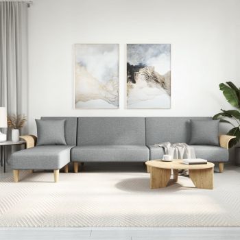 vidaXL Canapea extensibilă în formă de L gri 279x140x70 cm catifea