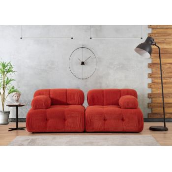Canapea fixa Adeline 2 locuri, Roșu, 210 x 80 x 105 cm