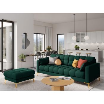 Canapea fixa din Stofa Verde cu picioare customizabile in dimensiuni multiple Mamaia