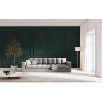 Canapea fixa tapitata cu Stofa Gri deschis in dimensiuni multiple Justin Limited Edition