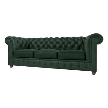 Canapea verde-închis cu tapițerie din catifea 230 cm Cambridge – Ropez