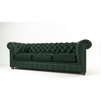 Canapea verde-închis cu tapițerie din catifea 230 cm Cambridge – Ropez