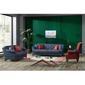 Canapea Viole, Heinner, 2 locuri, 190x76x92 cm, albastru