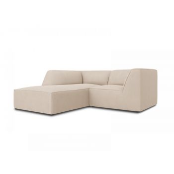 Coltar fix de 3 locuri tapitat cu Stofa Bej cu orientare customizabila L186cm Ruby