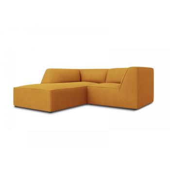 Coltar fix de 3 locuri tapitat cu Stofa Galben cu orientare customizabila L186cm Ruby